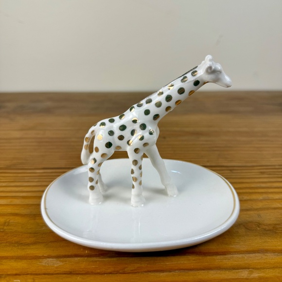 Anthropologie Giraffe Ring Dish | Gold Polka Dots | Trinket Holder - Picture 12 of 15